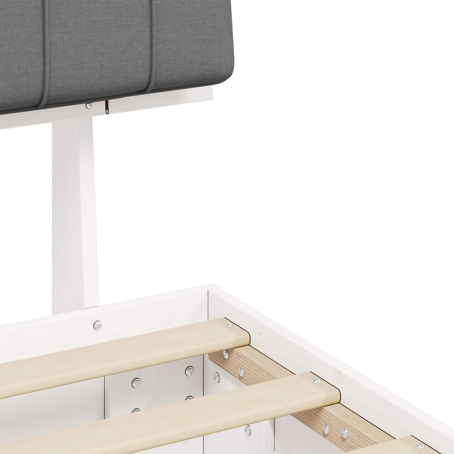 Bedframe met Gevoerd Hoofdgedeelte Lichtgrijs 80 x 200 cm