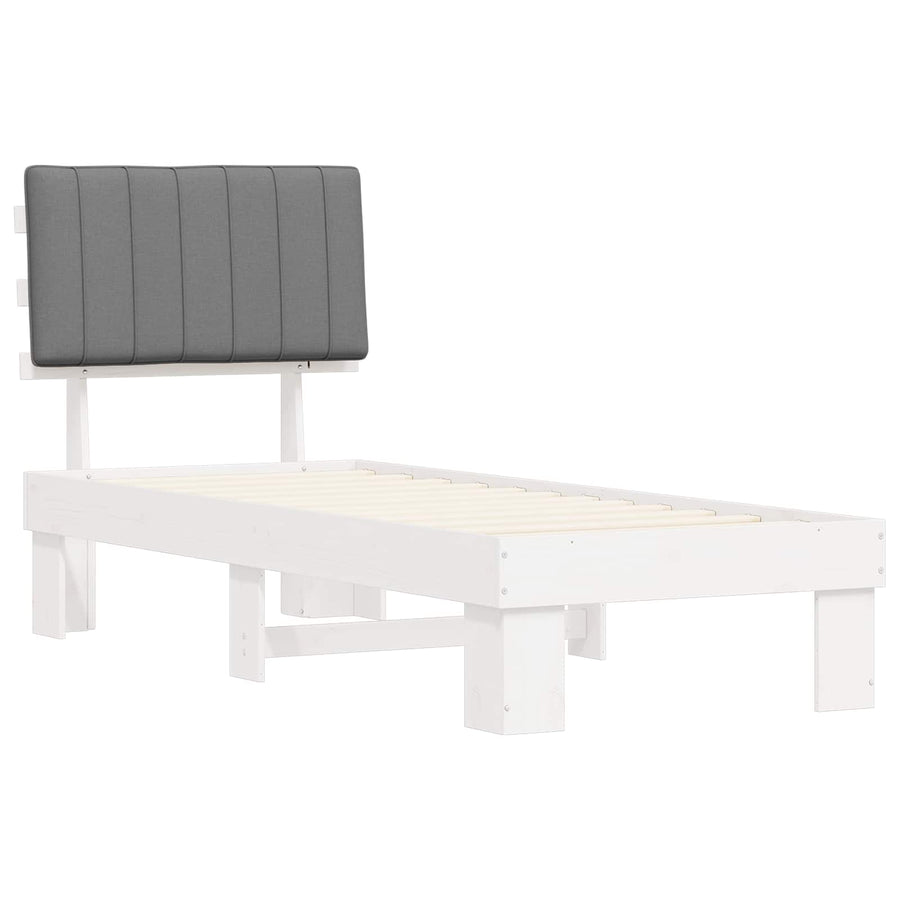 Bedframe met Gevoerd Hoofdgedeelte Lichtgrijs 80 x 200 cm