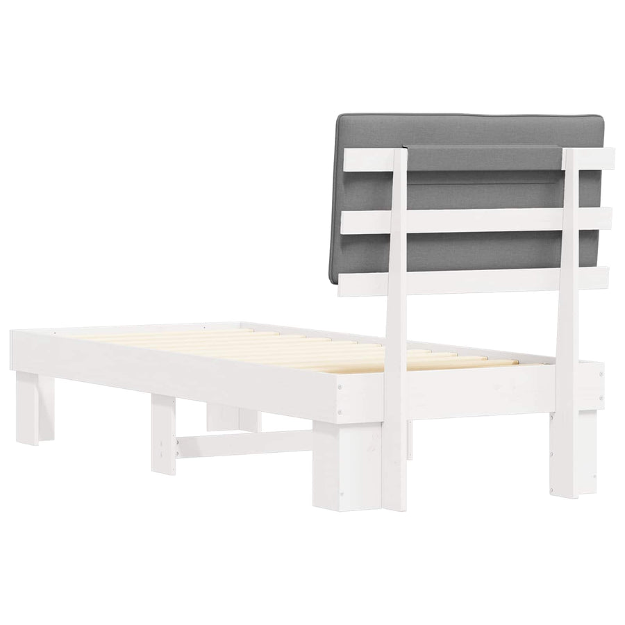 Bedframe met Gevoerd Hoofdgedeelte Lichtgrijs 80 x 200 cm