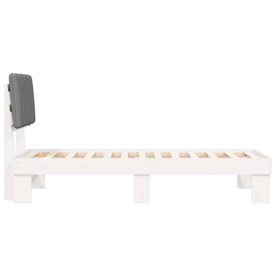 Bedframe met Gevoerd Hoofdgedeelte Lichtgrijs 80 x 200 cm