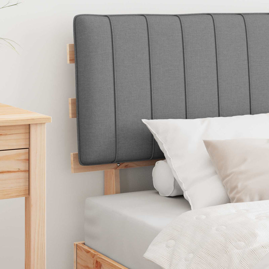Bedframe met Gevoerd Hoofdgedeelte Lichtgrijs 90 x 190 cm