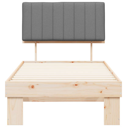 Bedframe met Gevoerd Hoofdgedeelte Lichtgrijs 90 x 190 cm