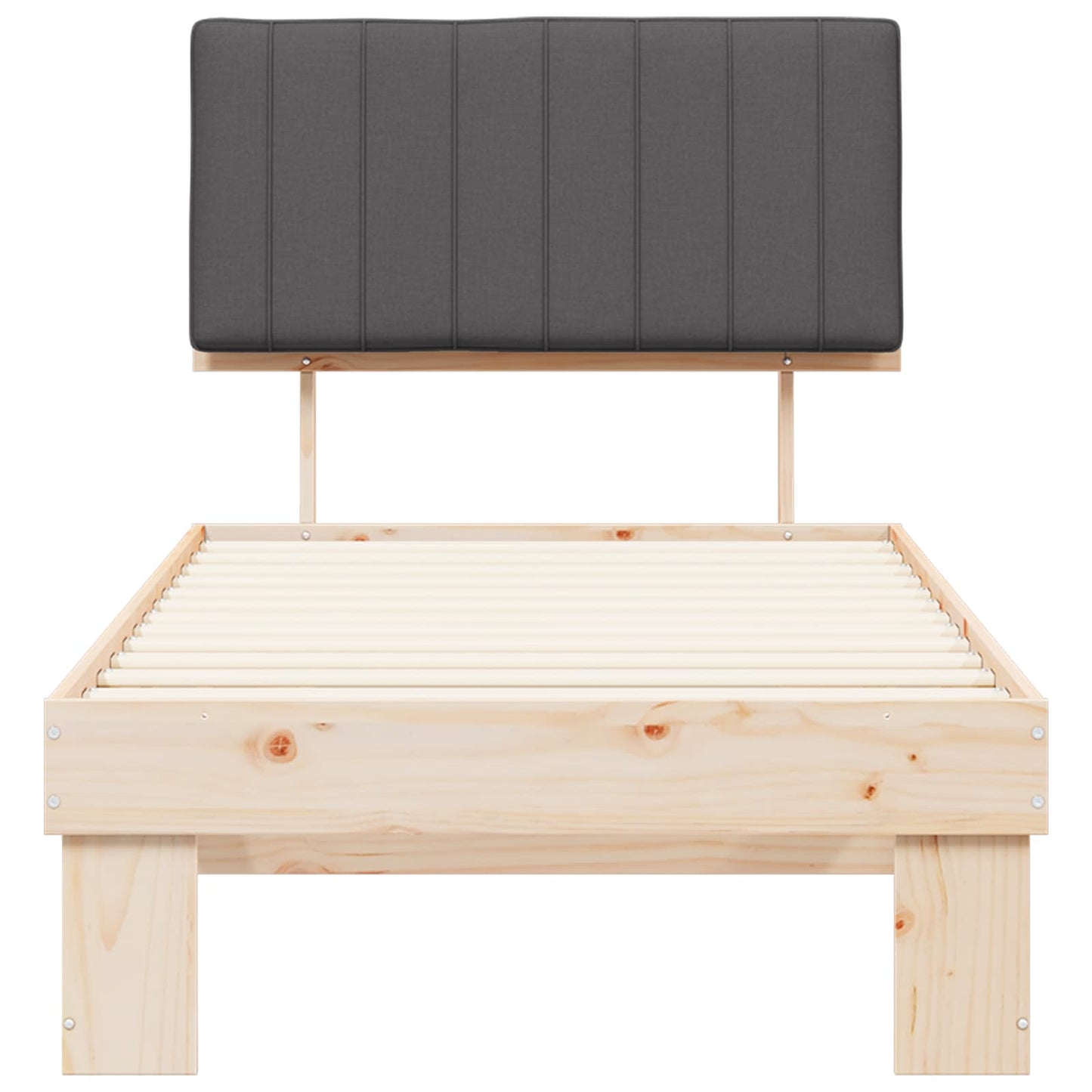 Bedframe met Gevoerd Hoofdgedeelte Donkergrijs 90 x 190 cm