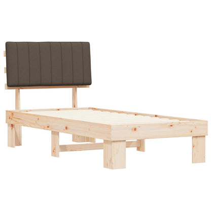 Bedframe met Gevoerd Hoofdgedeelte Taupe 90 x 190 cm
