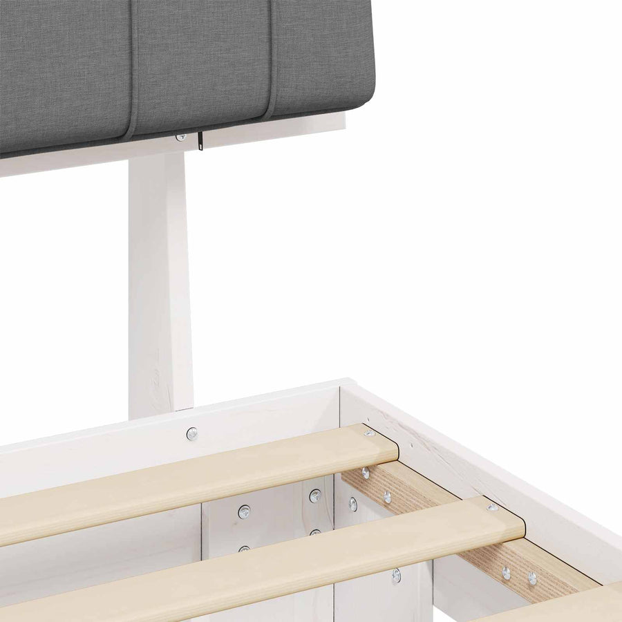 Bedframe met Gevoerd Hoofdgedeelte Lichtgrijs 90 x 190 cm