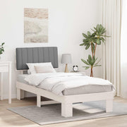 Bedframe massief grenenhout lichtgrijs 90x190 cm