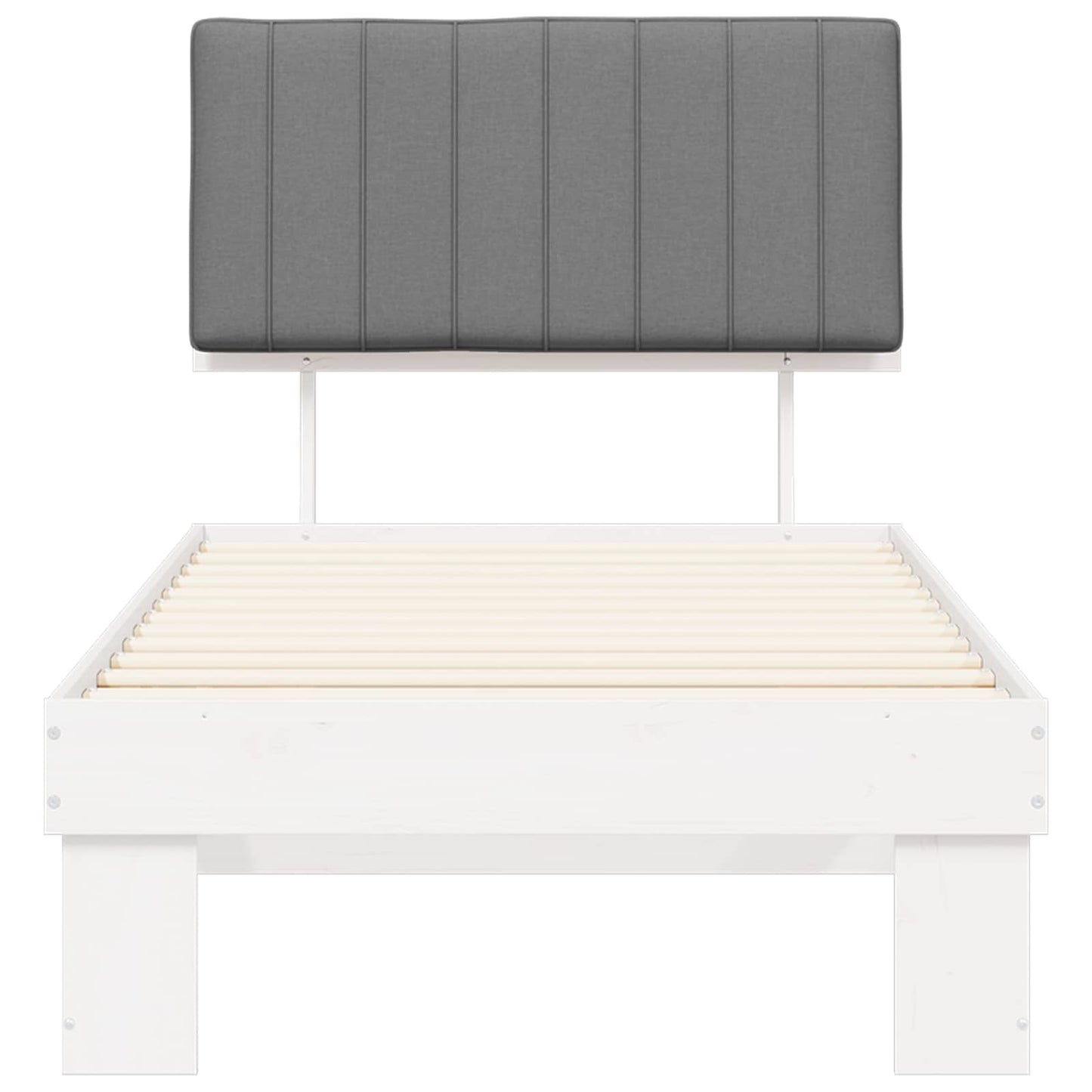 Bedframe met Gevoerd Hoofdgedeelte Lichtgrijs 90 x 190 cm