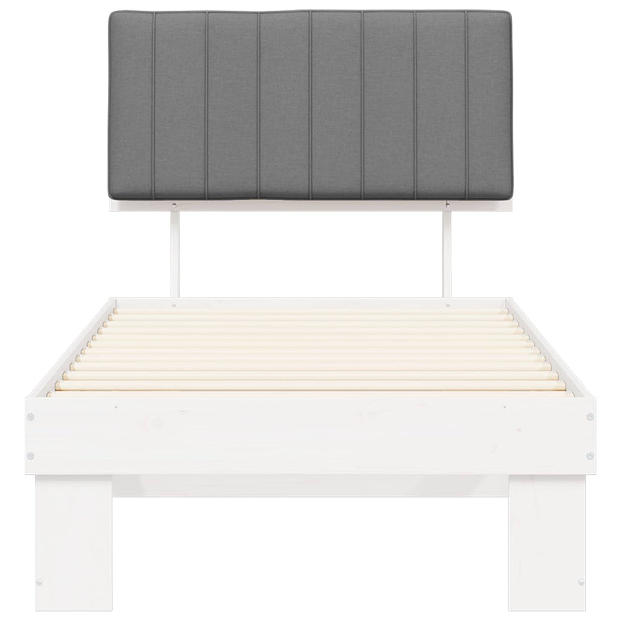 Bedframe met Gevoerd Hoofdgedeelte Lichtgrijs 90 x 190 cm
