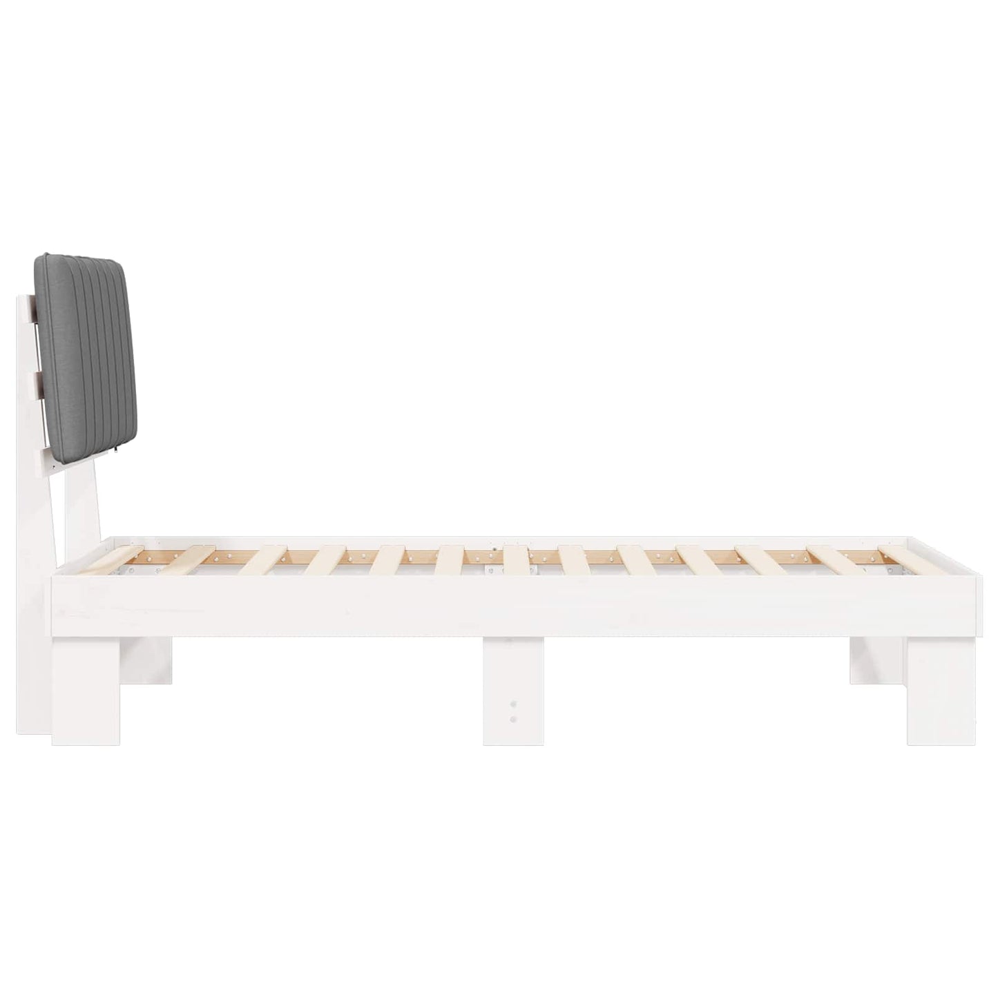 Bedframe met Gevoerd Hoofdgedeelte Lichtgrijs 90 x 190 cm