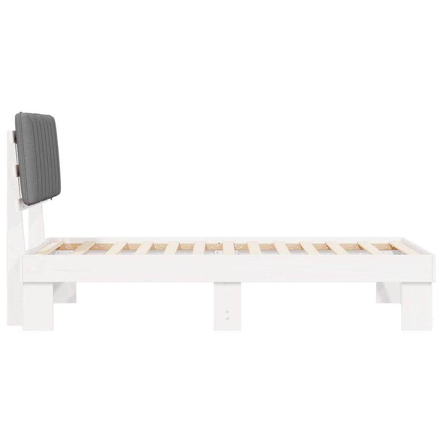 Bedframe met Gevoerd Hoofdgedeelte Lichtgrijs 90 x 190 cm