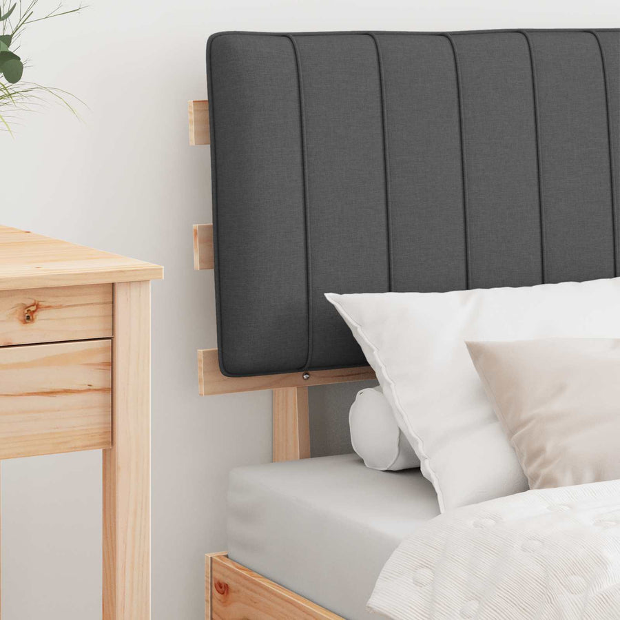 Bedframe met Gevoerd Hoofdgedeelte Donkergrijs 75 x 190 cm