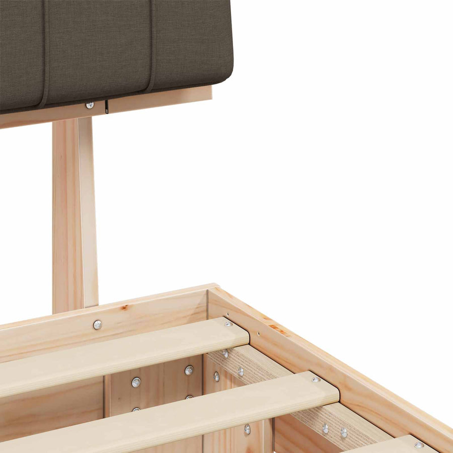 Bedframe met Gevoerd Hoofdgedeelte Taupe 75 x 190 cm