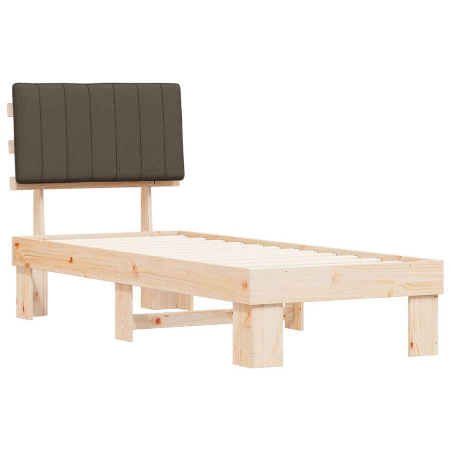 Bedframe met Gevoerd Hoofdgedeelte Taupe 75 x 190 cm