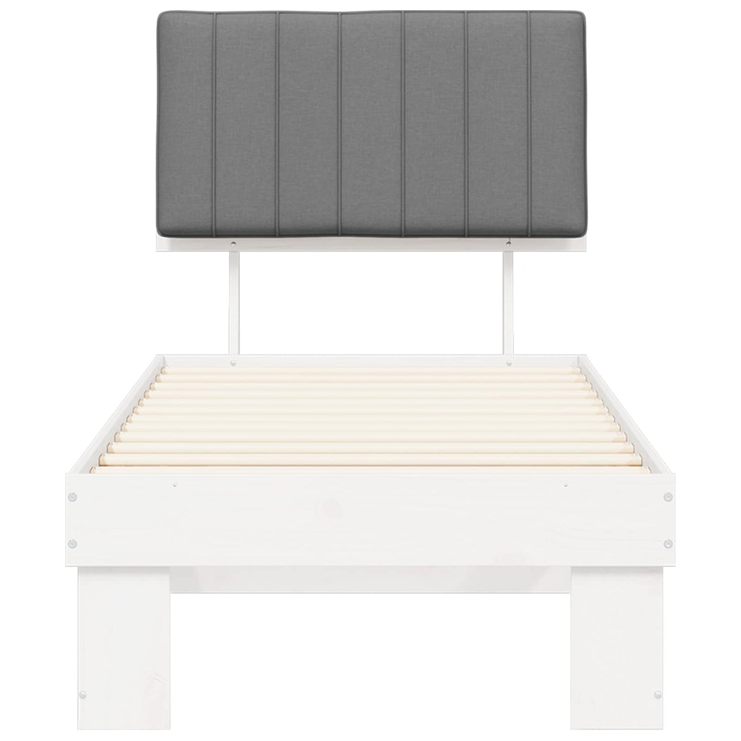Bedframe met Gevoerd Hoofdgedeelte Lichtgrijs 75 x 190 cm