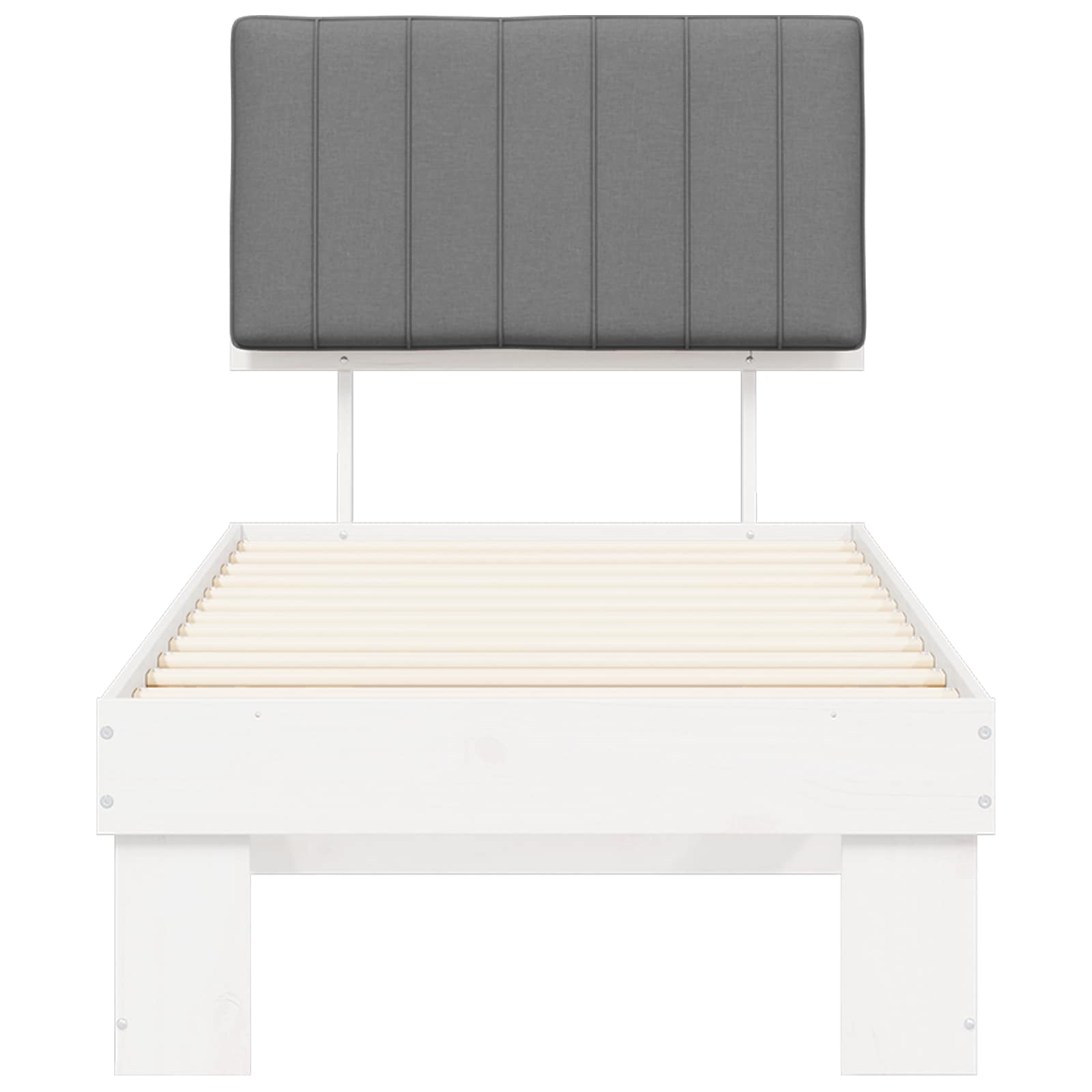 Bedframe met Gevoerd Hoofdgedeelte Lichtgrijs 75 x 190 cm