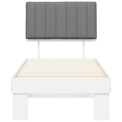 Bedframe met Gevoerd Hoofdgedeelte Lichtgrijs 75 x 190 cm