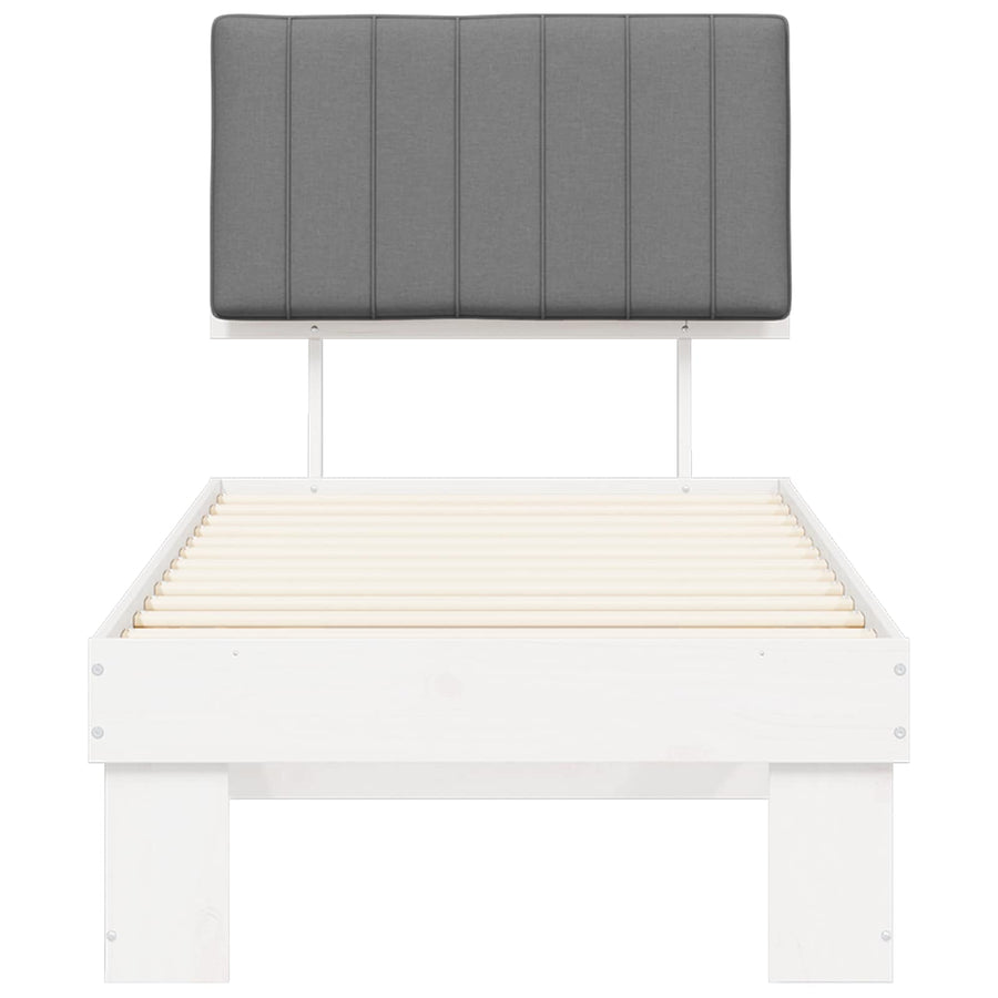 Bedframe met Gevoerd Hoofdgedeelte Lichtgrijs 75 x 190 cm