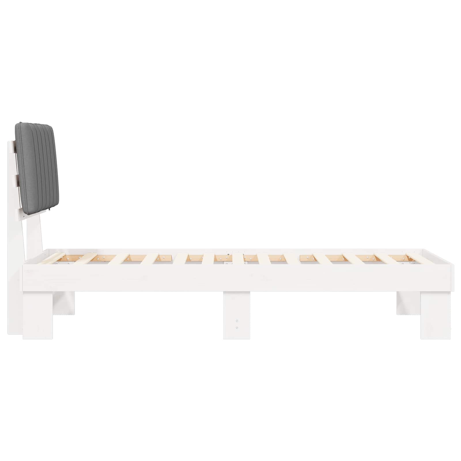 Bedframe met Gevoerd Hoofdgedeelte Lichtgrijs 75 x 190 cm