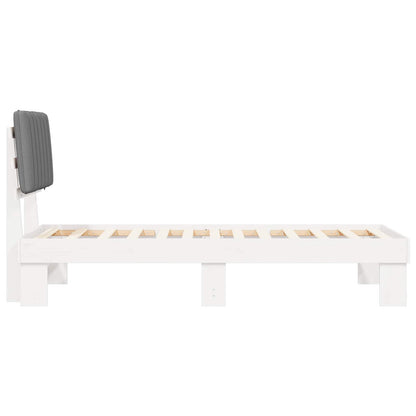Bedframe met Gevoerd Hoofdgedeelte Lichtgrijs 75 x 190 cm