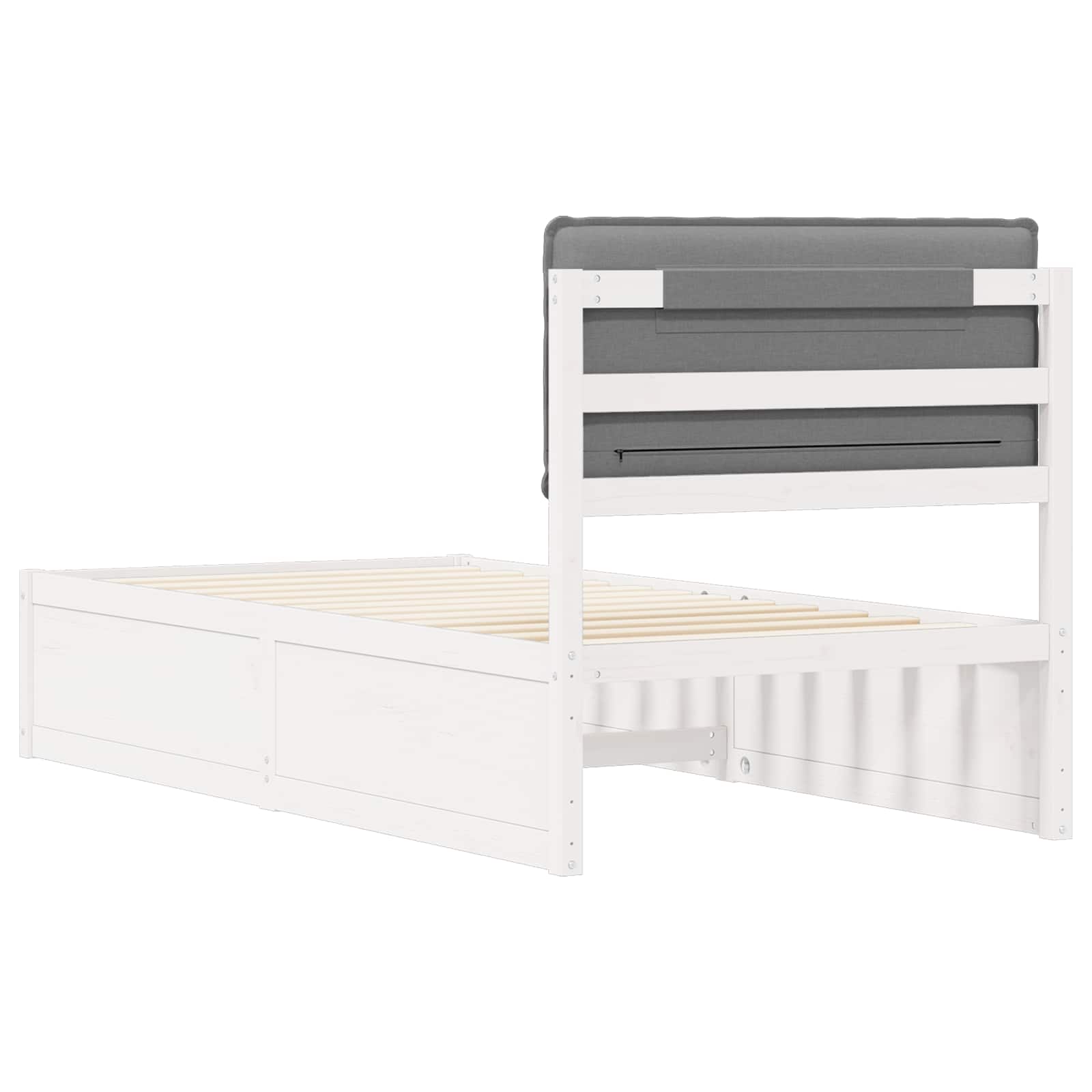Bedframe met Gevoerd Hoofdgedeelte Lichtgrijs 100 x 200 cm