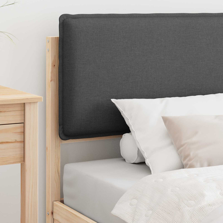 Bedframe met Gevoerd Hoofdgedeelte Donkergrijs 90 x 200 cm