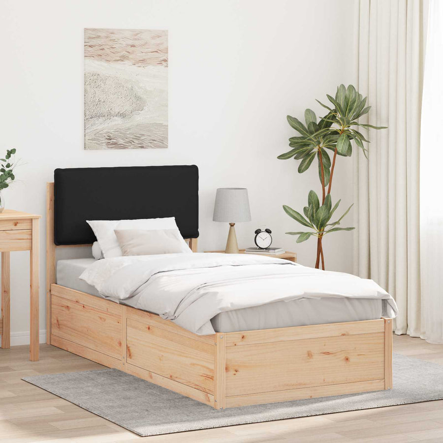 Bedframe met Gevoerd Hoofdgedeelte Zwart 90 x 200 cm