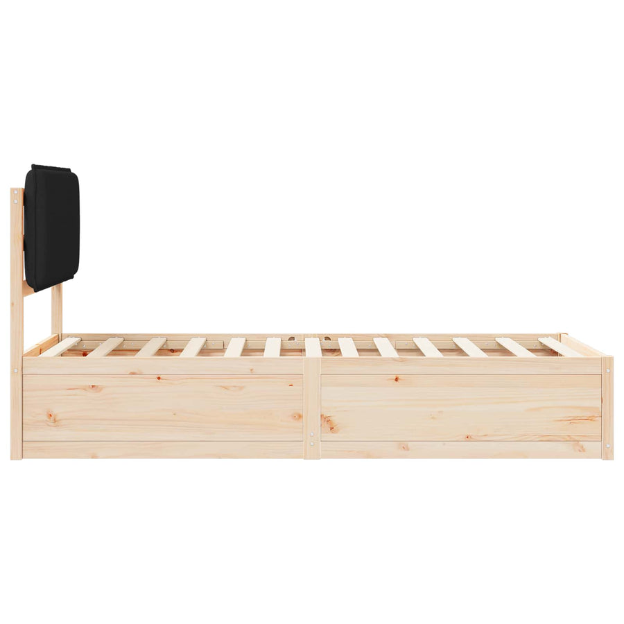 Bedframe met Gevoerd Hoofdgedeelte Zwart 90 x 200 cm