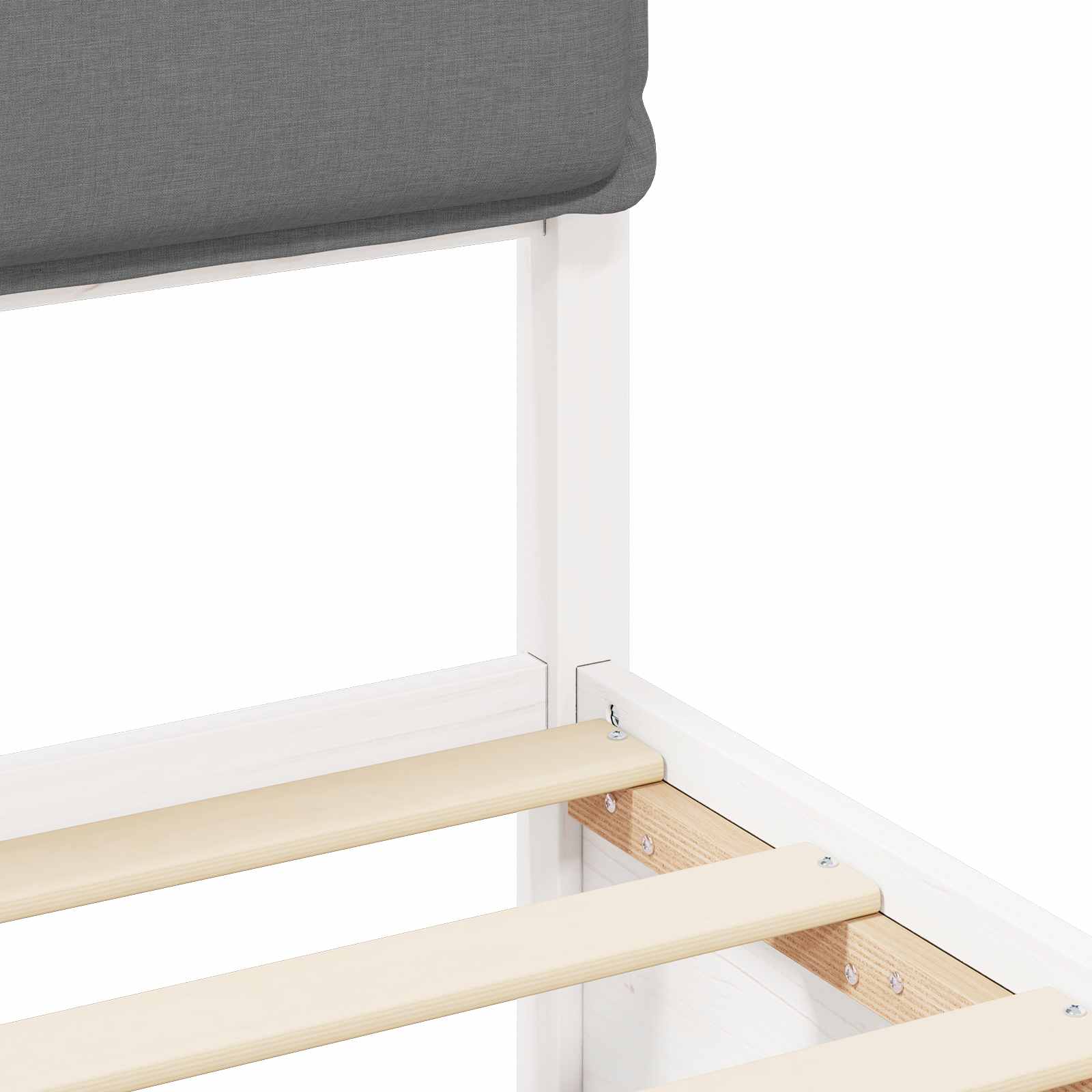 Bedframe met Gevoerd Hoofdgedeelte Lichtgrijs 90 x 200 cm