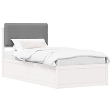 Bedframe met Gevoerd Hoofdgedeelte Lichtgrijs 90 x 200 cm