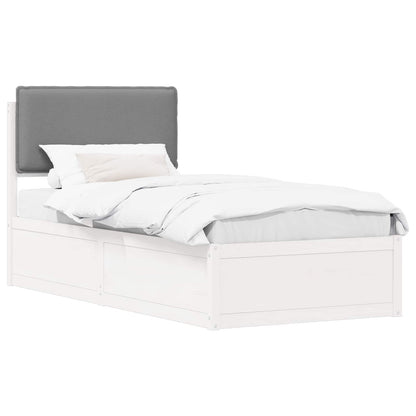 Bedframe met Gevoerd Hoofdgedeelte Lichtgrijs 90 x 200 cm