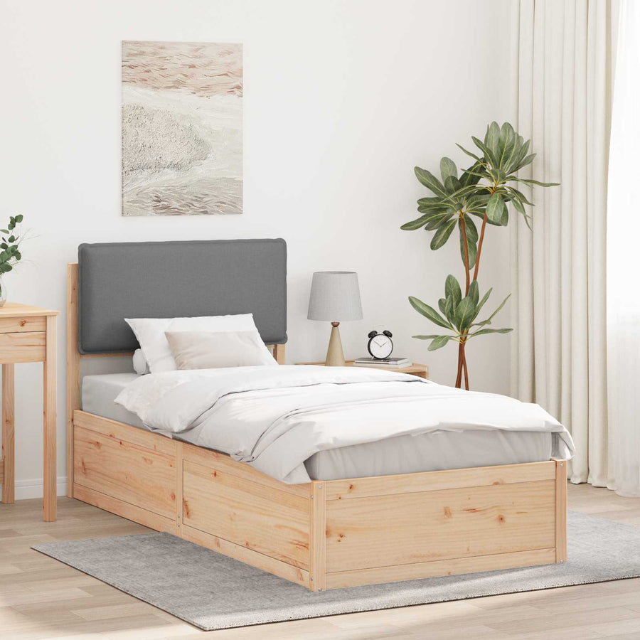 Bedframe met Gevoerd Hoofdgedeelte Lichtgrijs 80 x 200 cm