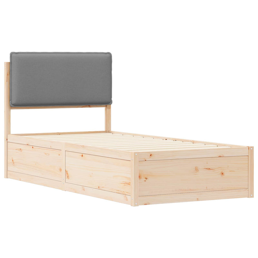 Bedframe met Gevoerd Hoofdgedeelte Lichtgrijs 80 x 200 cm