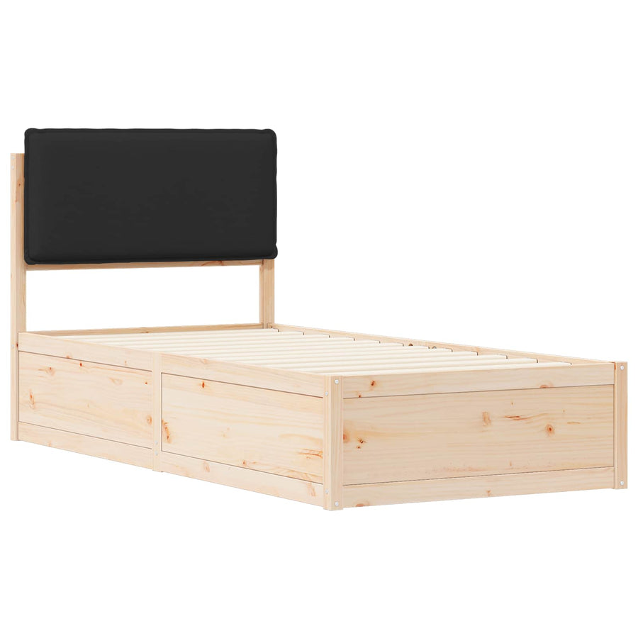 Bedframe met Gevoerd Hoofdgedeelte Zwart 80 x 200 cm