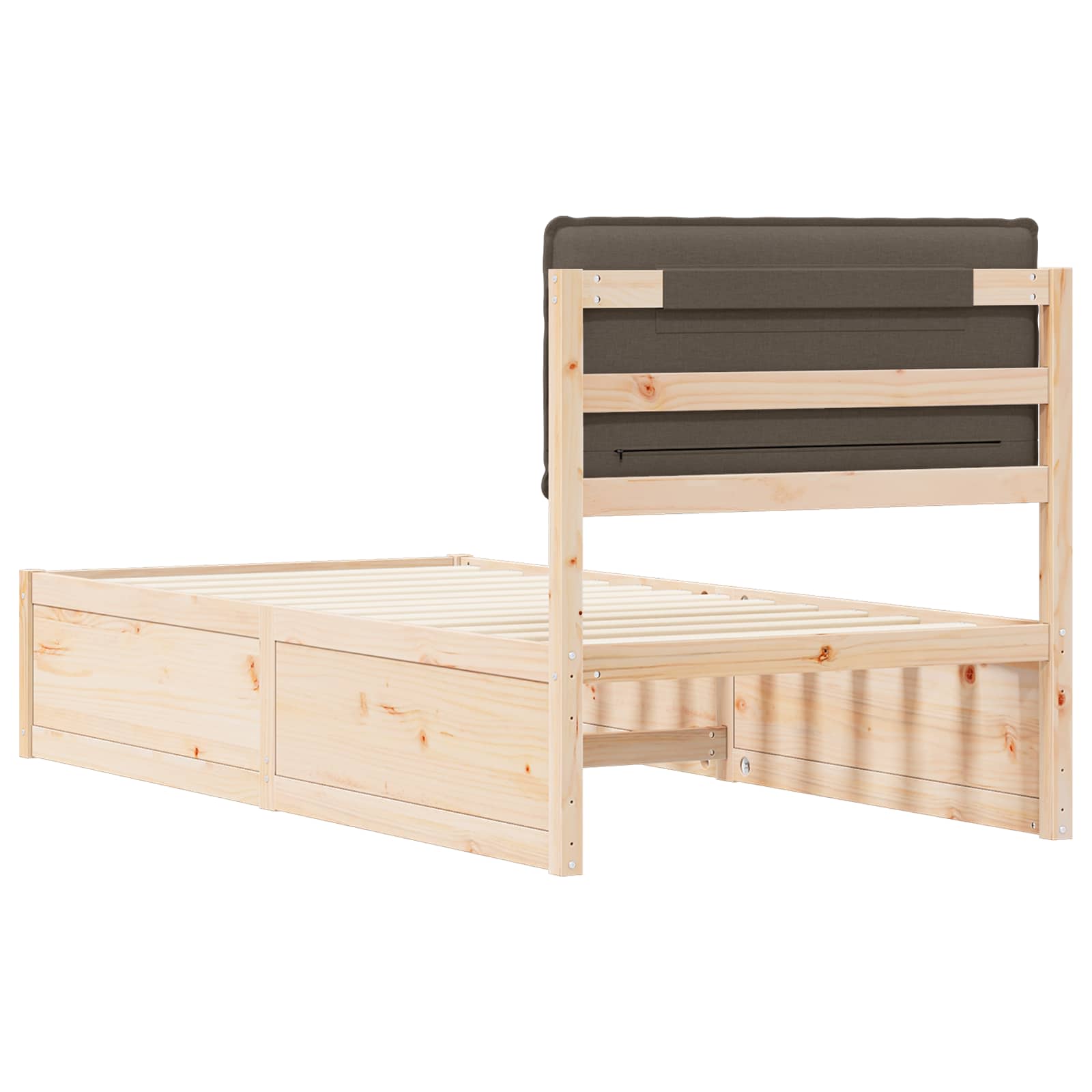 Bedframe met Gevoerd Hoofdgedeelte Taupe 80 x 200 cm