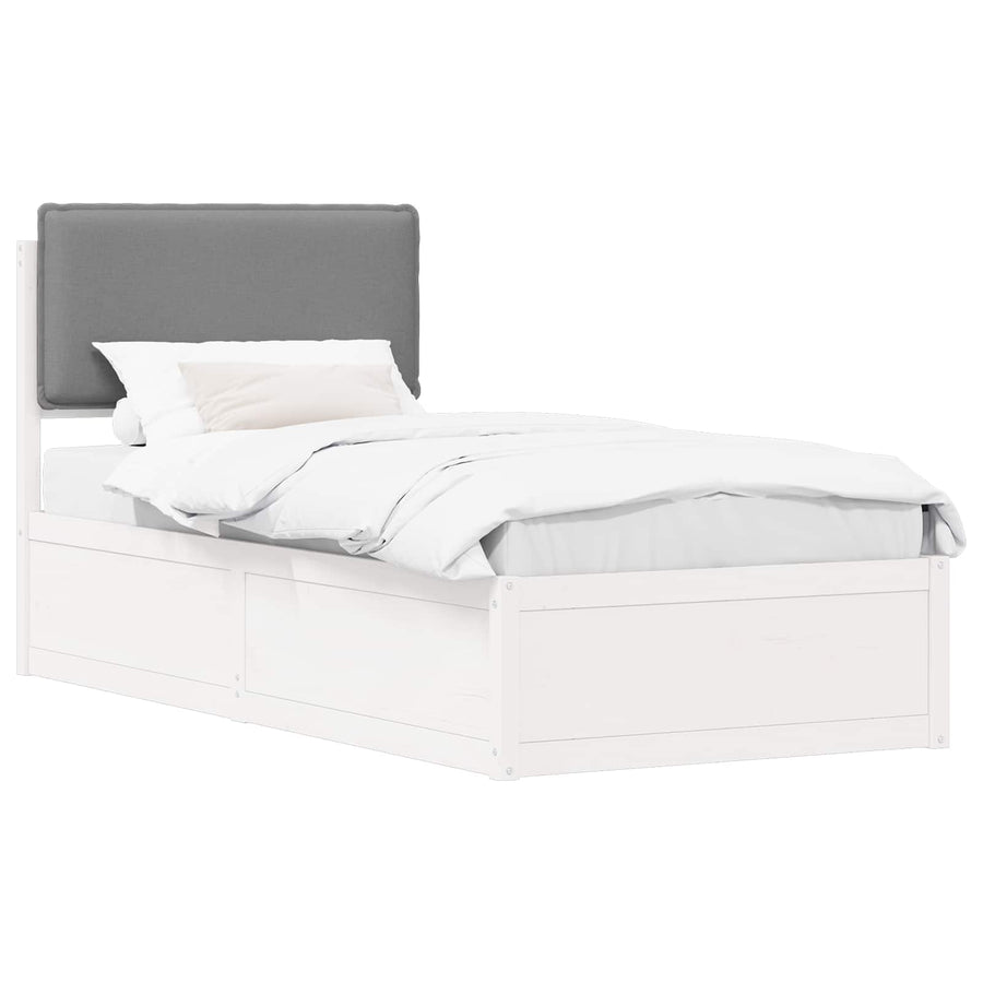 Bedframe met Gevoerd Hoofdgedeelte Lichtgrijs 80 x 200 cm
