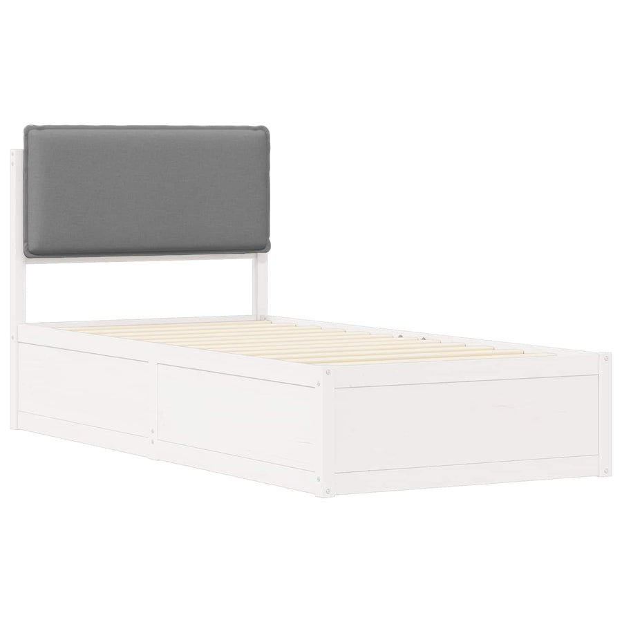 Bedframe met Gevoerd Hoofdgedeelte Lichtgrijs 80 x 200 cm