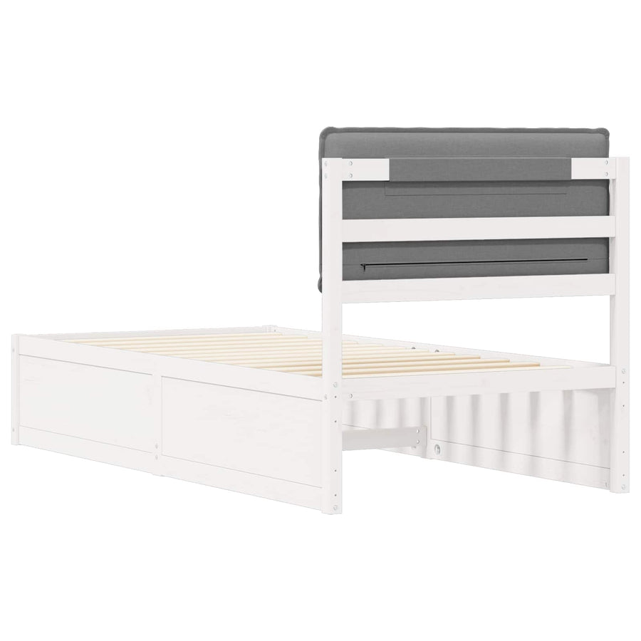Bedframe met Gevoerd Hoofdgedeelte Lichtgrijs 80 x 200 cm