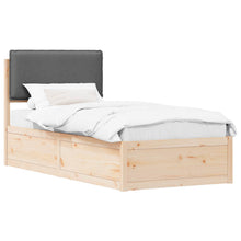 Bedframe met Gevoerd Hoofdgedeelte Donkergrijs 90 x 190 cm