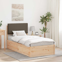 Bedframe met Gevoerd Hoofdgedeelte Taupe 90 x 190 cm