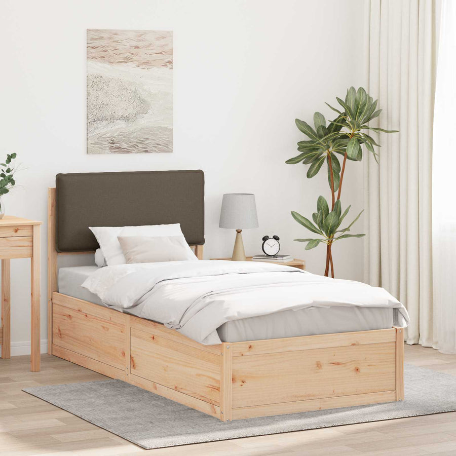 Bedframe met Gevoerd Hoofdgedeelte Taupe 90 x 190 cm