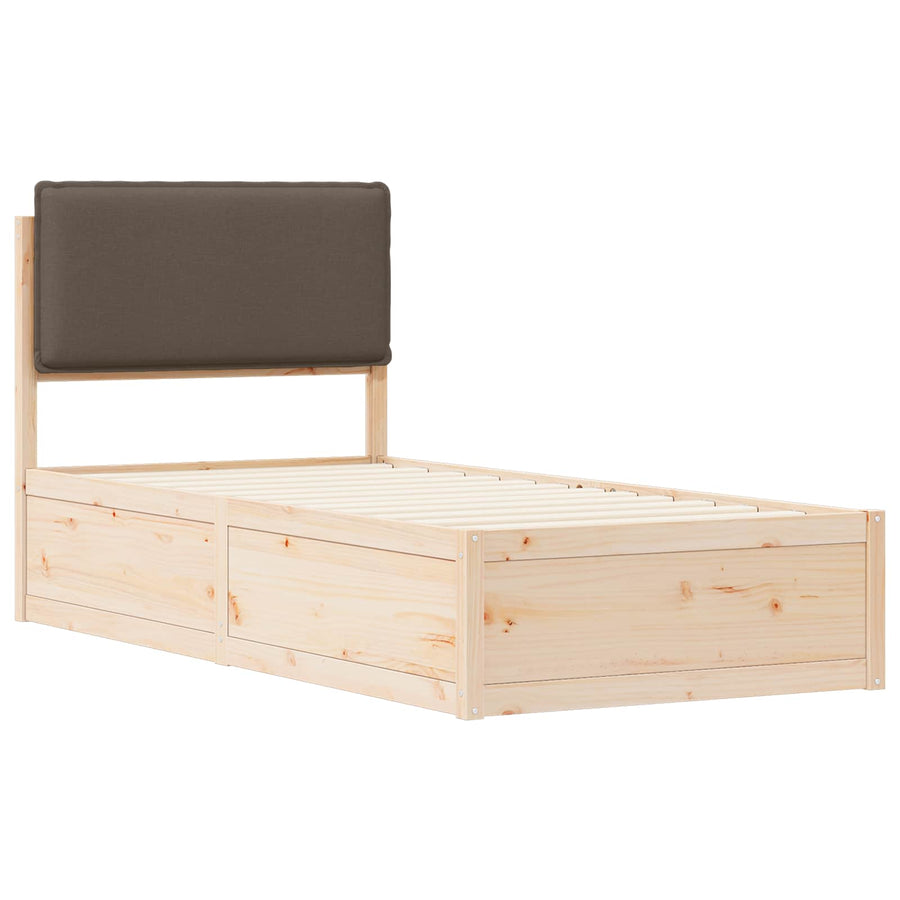 Bedframe met Gevoerd Hoofdgedeelte Taupe 90 x 190 cm