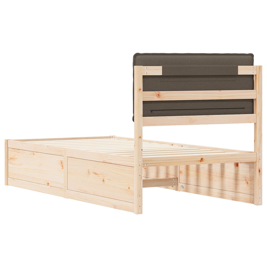 Bedframe met Gevoerd Hoofdgedeelte Taupe 90 x 190 cm