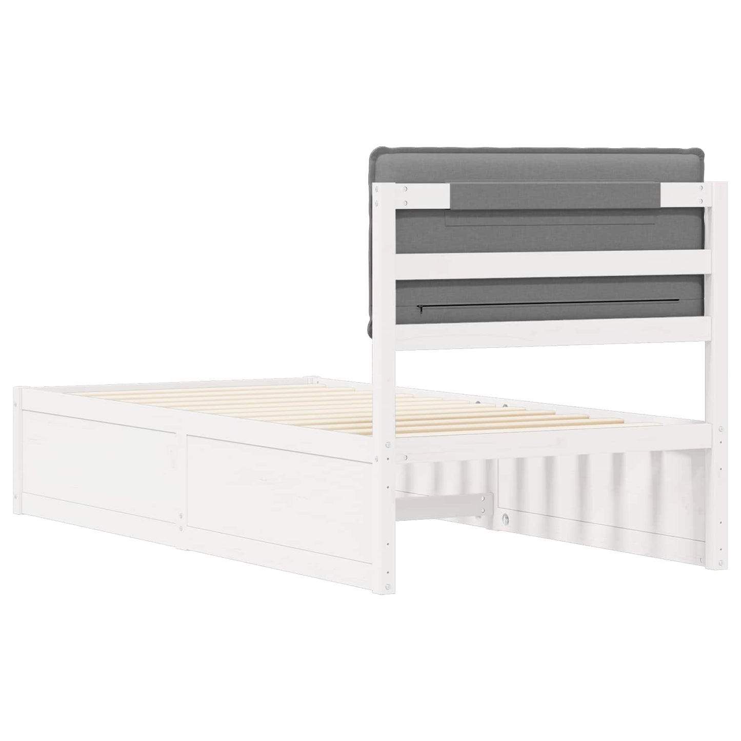 Bedframe met Gevoerd Hoofdgedeelte Lichtgrijs 90 x 190 cm