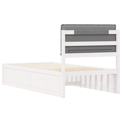 Bedframe met Gevoerd Hoofdgedeelte Lichtgrijs 90 x 190 cm