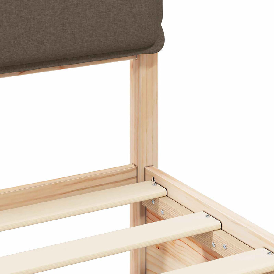 Bedframe met Gevoerd Hoofdgedeelte Taupe 75 x 190 cm