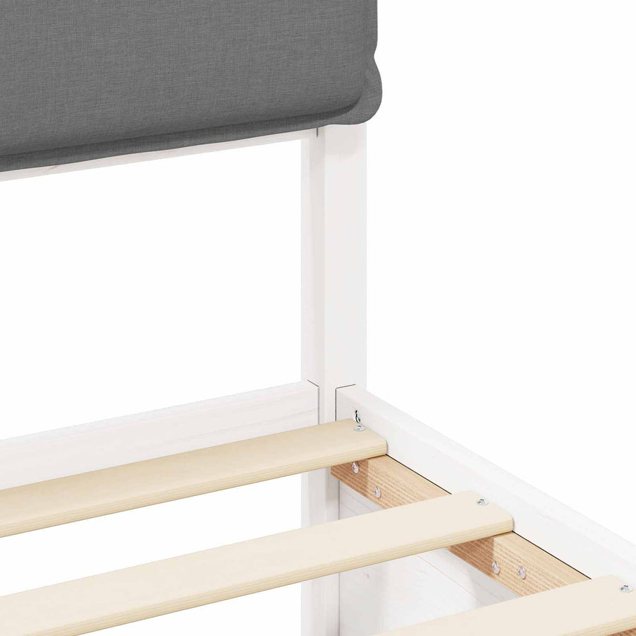 Bedframe met Gevoerd Hoofdgedeelte Lichtgrijs 75 x 190 cm