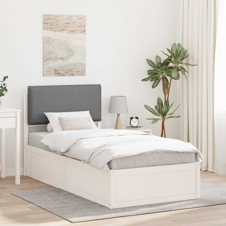 Bedframe met Gevoerd Hoofdgedeelte Lichtgrijs 75 x 190 cm
