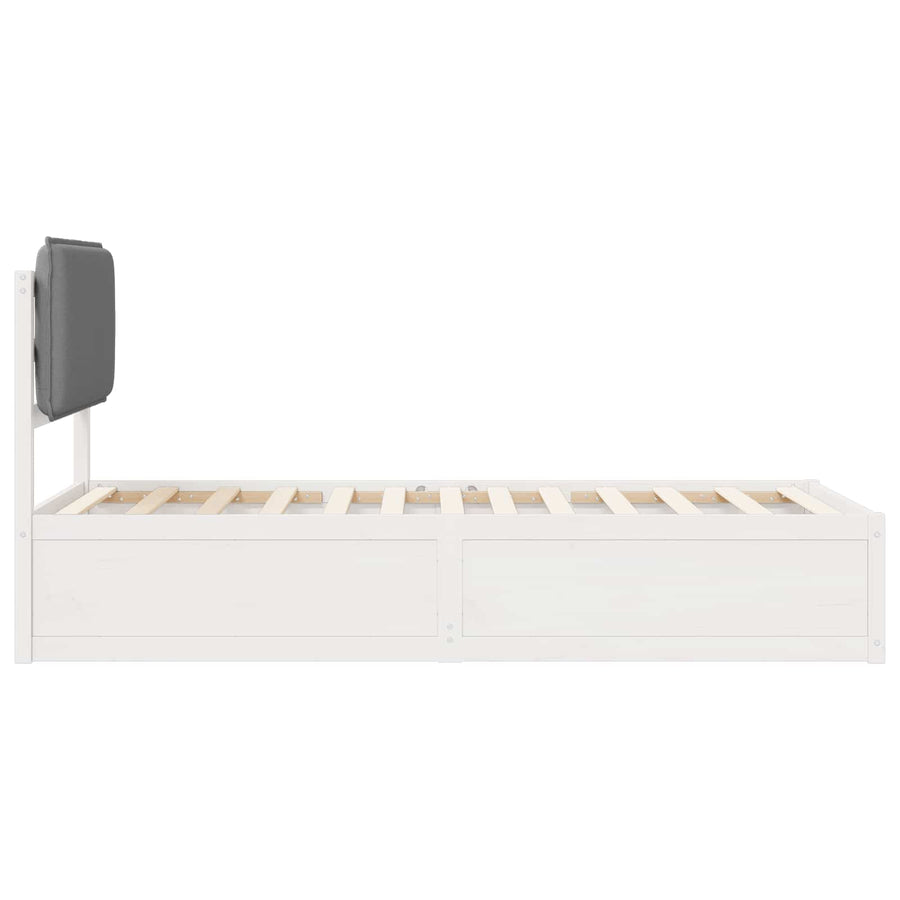Bedframe met Gevoerd Hoofdgedeelte Lichtgrijs 75 x 190 cm