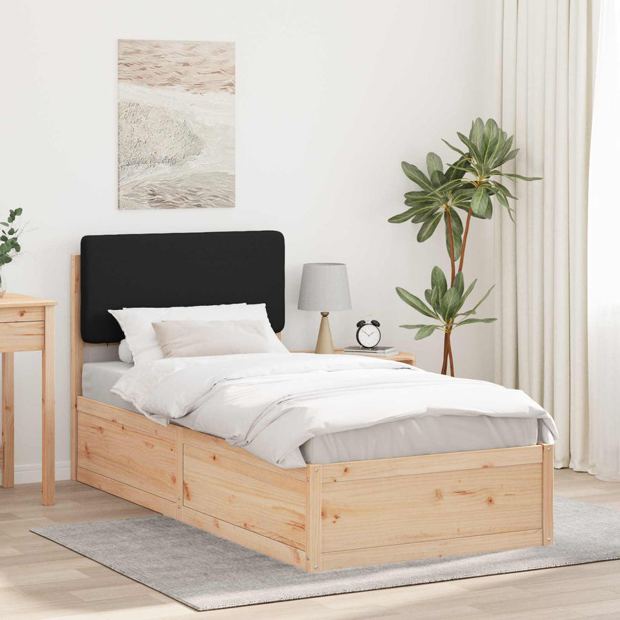 Bedframe met Gevoerd Hoofdgedeelte Zwart 100 x 200 cm