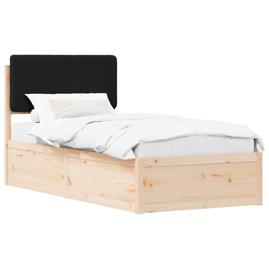 Bedframe met Gevoerd Hoofdgedeelte Zwart 100 x 200 cm